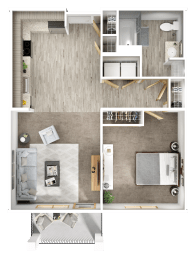 1 bed, 1 bath, 804 sqft, $1,596