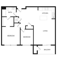1 bed, 1 bath, 1,025 sqft, $2,045