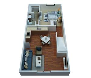1 bed, 1 bath, 711 sqft, $1,075