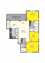 3 beds, 2 baths, 1,417 sqft, $2,080