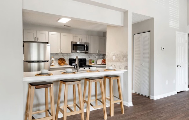 Kitchen with quartz countertops