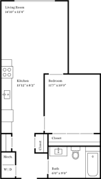 1 bed, 1 bath, 559 sqft, $1,754