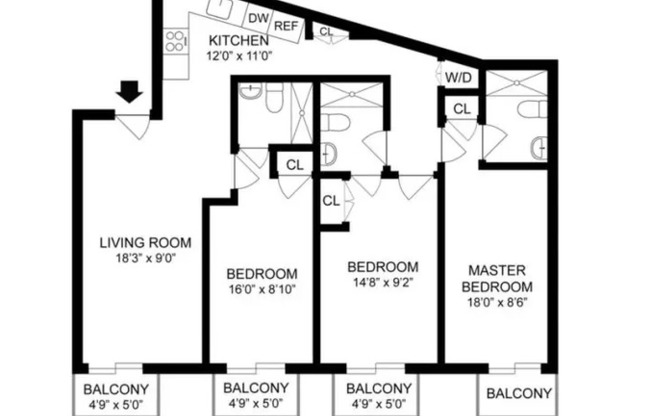 3 beds, 3 baths, 1,177 sqft, $5,650, Unit 3