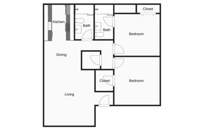 2 beds, 2 baths, 837 sqft, $1,235