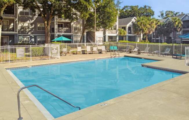 our apartments have a large swimming pool in front of our building