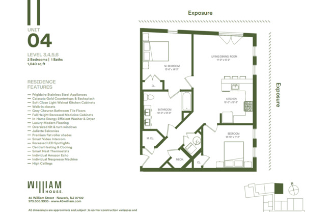 2 beds, 1 bath, 1,040 sqft, $2,750, Unit 304