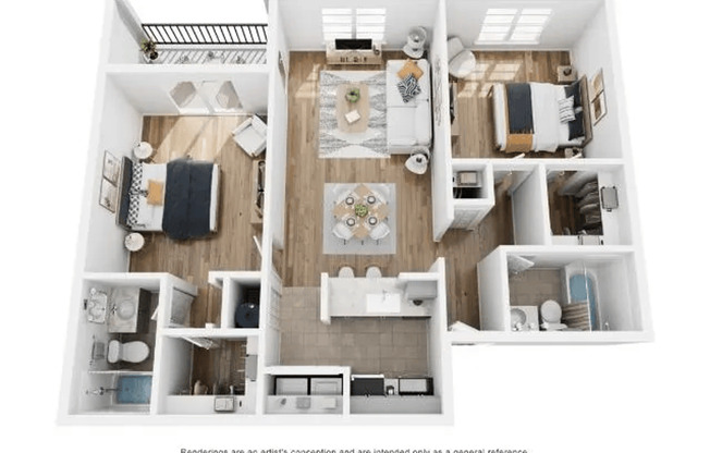 2 beds, 2 baths, 1,004 sqft, $2,300