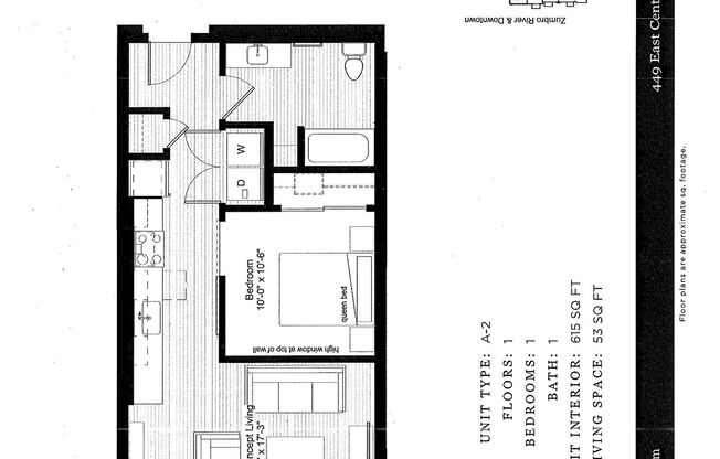 1 bed, 1 bath, 615 sqft, $1,645, Unit 521