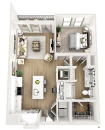 1 bed, 1 bath, 753 sqft, $1,573