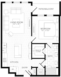 1 bed, 1 bath, 843 sqft, $2,873