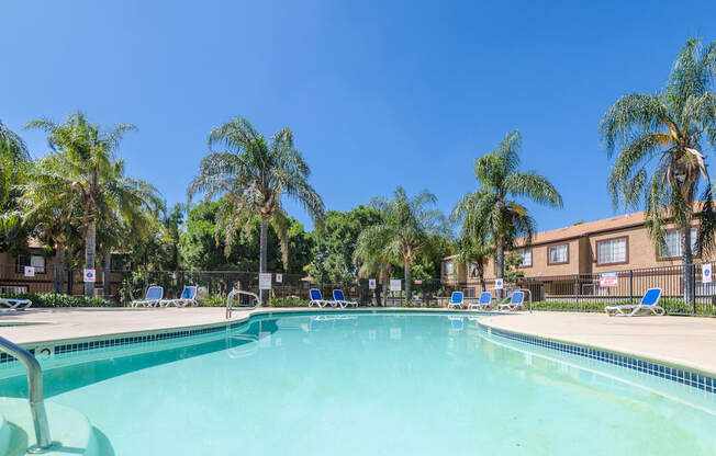 the swimming pool at our apartments