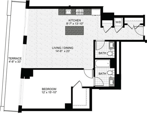 1 bed, 1 bath, 1,026 sqft, $4,275, Unit 0906