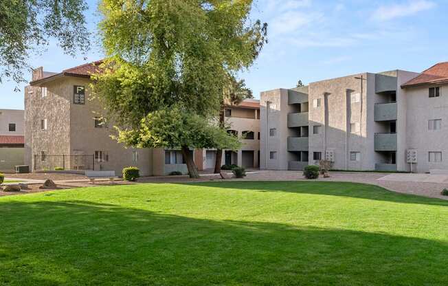 Grass areas at Villa Toscana Apartments in Phoenix Arizona