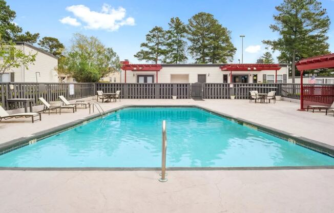 the swimming pool at the apartments for rent