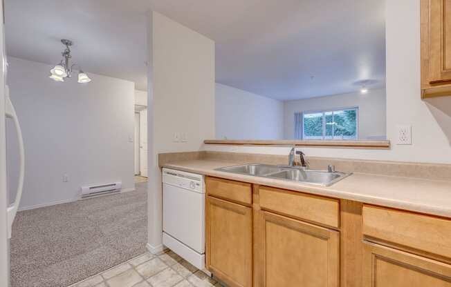 dining area with view to kitchen