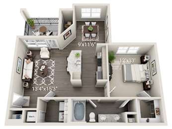 1 bed, 1 bath, 844 sqft, $1,440