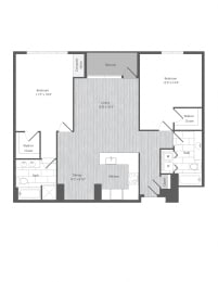 2 beds, 2 baths, 1,259 sqft, $3,526