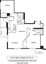 2 beds, 2 baths, 1,016 sqft, $1,954