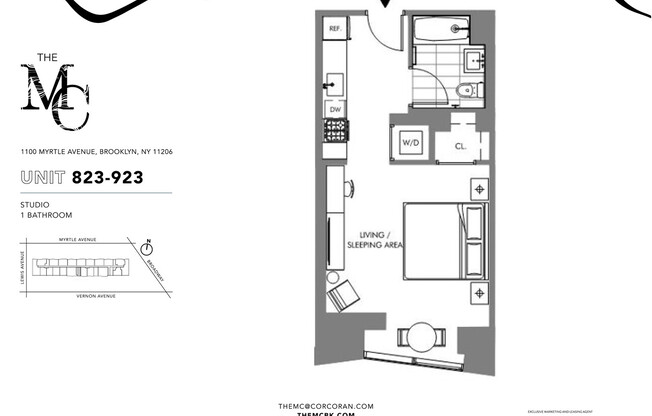 Studio, 1 bath, $3,225, Unit 823