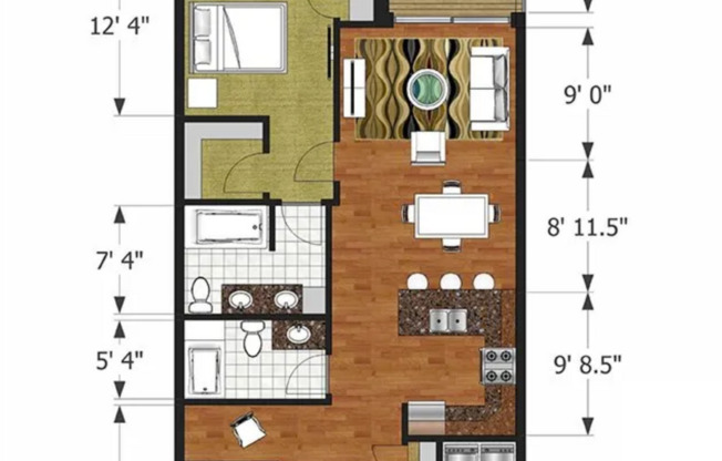 1 bed, 2 baths, 980 sqft, $1,645, Unit 313