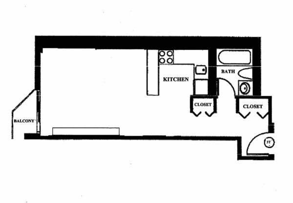 Studio, 1 bath, $4,400, Unit 3T