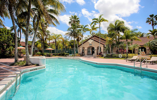 Resort Inspired Pool with Waterfall.