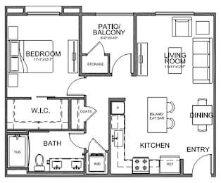 1 bed, 1 bath, 731 sqft, $2,463