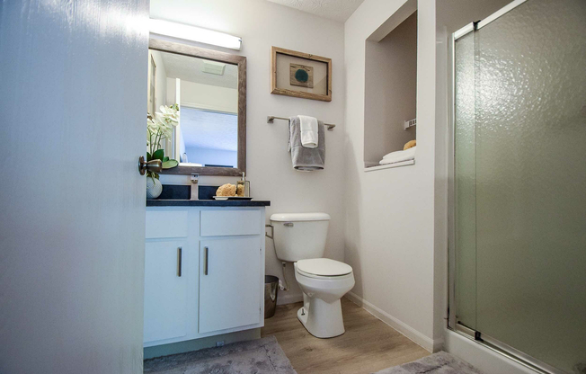 Step into luxury with this elegantly designed bathroom, boasting contemporary fixtures and serene aesthetics.