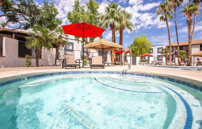 our resort style swimming pool is the centerpiece of our apartments