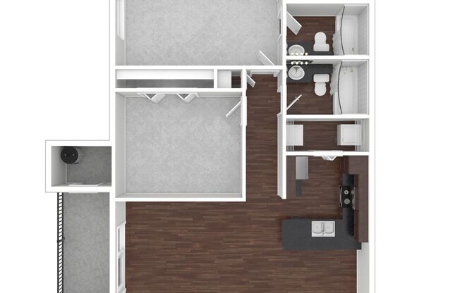 2 beds, 2 baths, 1,076 sqft, $1,579