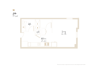 Studio, 1 bath, 542 sqft, $2,637