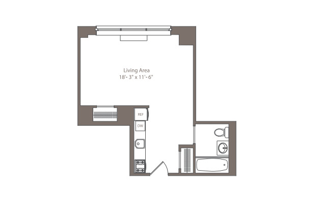 Studio, 1 bath, 427 sqft, $3,777, Unit 24DTHEADDISON