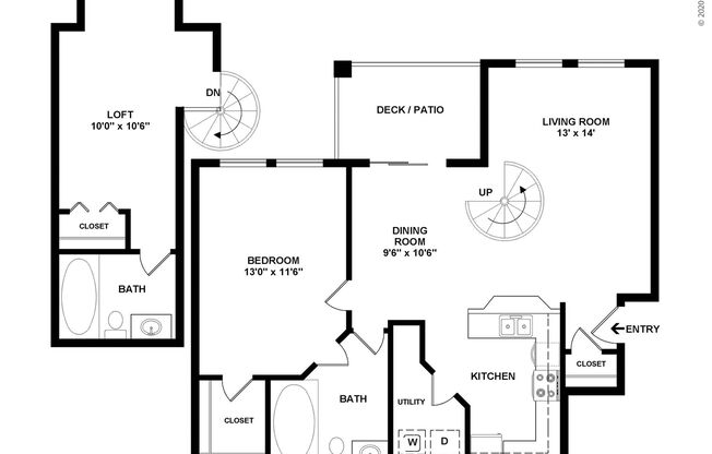 2 beds, 2 baths, 935 sqft, $1,375
