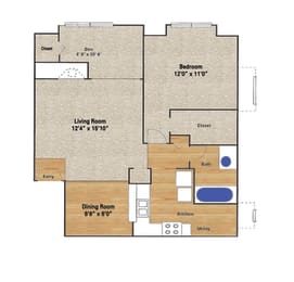 1 bed, 1 bath, 843 sqft, $1,209