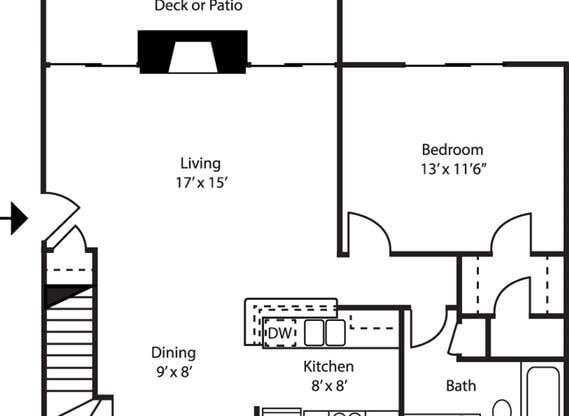 1 bed, 1 bath, 735 sqft, $1,228