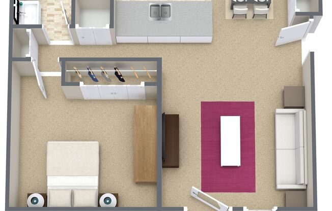 1 bed, 1 bath, 702 sqft, $999, Unit 40T-3D