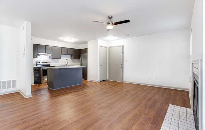 Wood Floor Living Room at Riverwalk Vista, Columbia