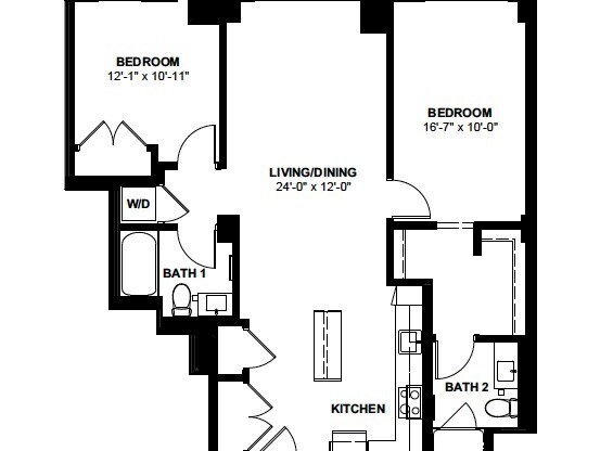 2 beds, 2 baths, 1,074 sqft, $5,745, Unit 824