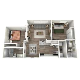 2 beds, 2 baths, 766 sqft, $1,375