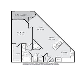 1 bed, 1 bath, 768 sqft, $1,234