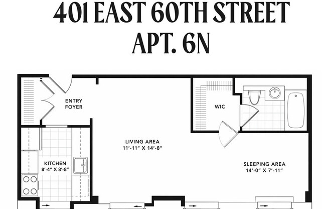 Studio, 1 bath, 575 sqft, $3,895, Unit 6N
