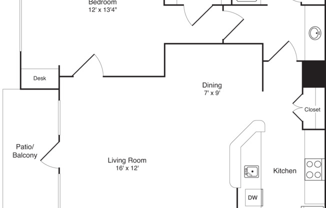 1 bed, 1 bath, 805 sqft, $2,225, Unit 6