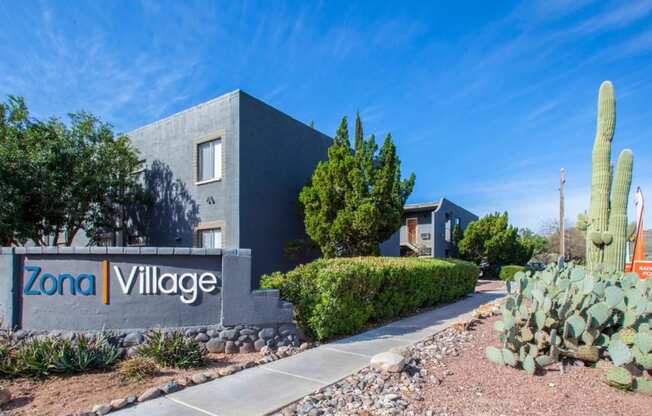 Exterior, Landscaping & Signage at Zona Village Apartments in Tucson, AZ