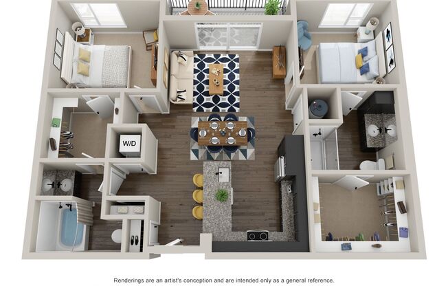 2 beds, 2 baths, 1,298 sqft, $3,050, Unit 00 - 101
