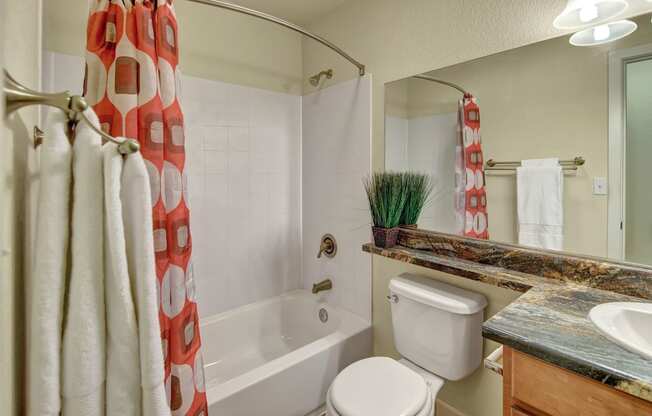 City View bathroom with full bathtub