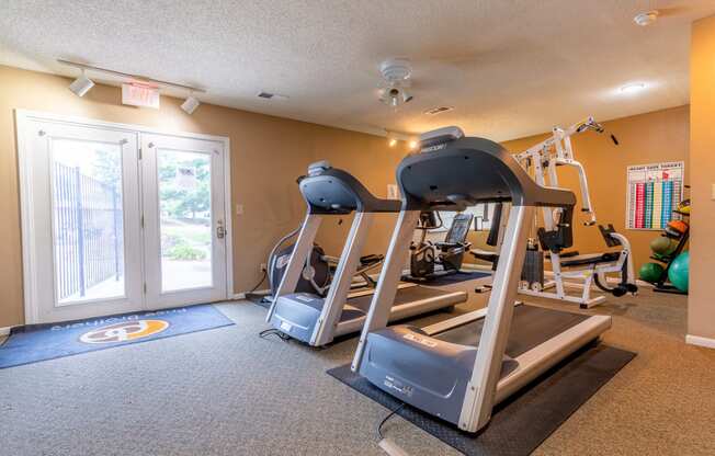 fitness center treadmills at Bristol Pointe Apartments, Olathe, Kansas