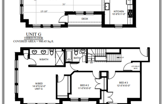 3 beds, 3 baths, 1,875 sqft, $3,495, Unit 1622- unit G