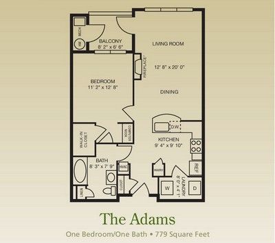 1 bed, 1 bath, 779 sqft, $1,956