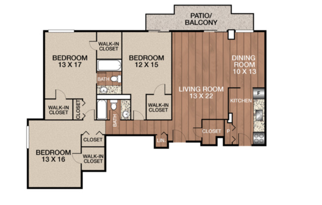 3 beds, 2 baths, 1,618 sqft, $2,149, Unit 612