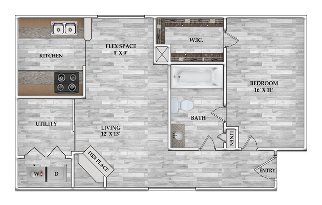 1 bed, 1 bath, 659 sqft, $707, Unit 2-0123